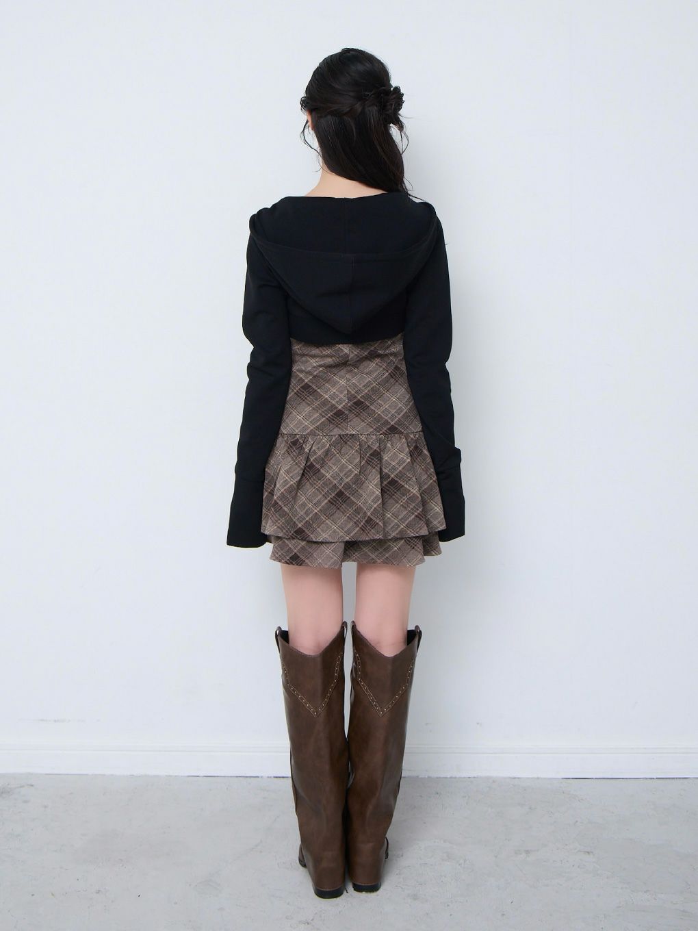 【BUBBLES】チェックパーカーワンピース