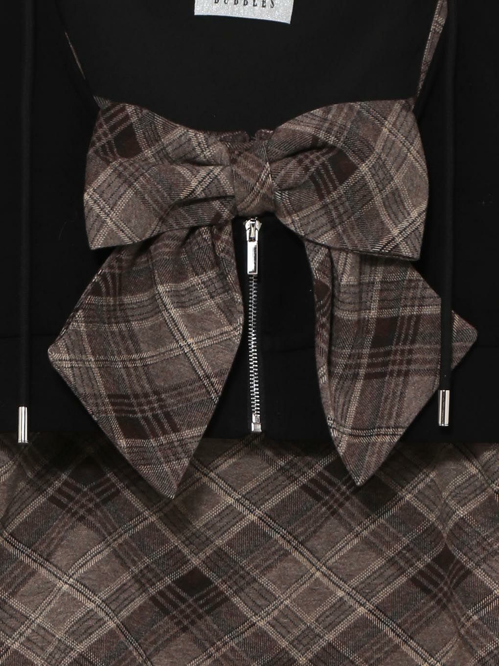 【BUBBLES】チェックパーカーワンピース