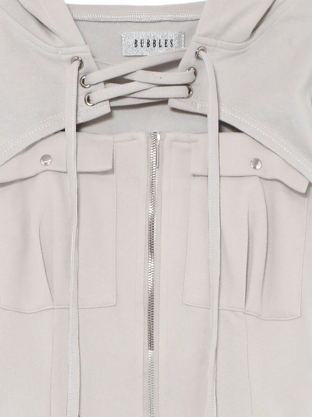 【BUBBLES】レースアップパーカーワンピース