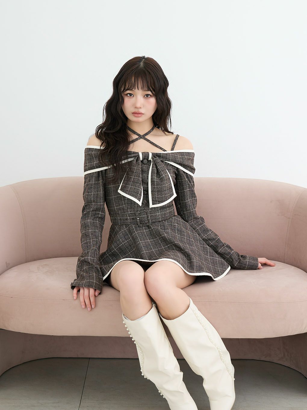 【BUBBLES】リボンオフショルセットアップ