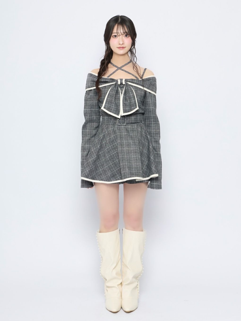 【BUBBLES】リボンオフショルセットアップ