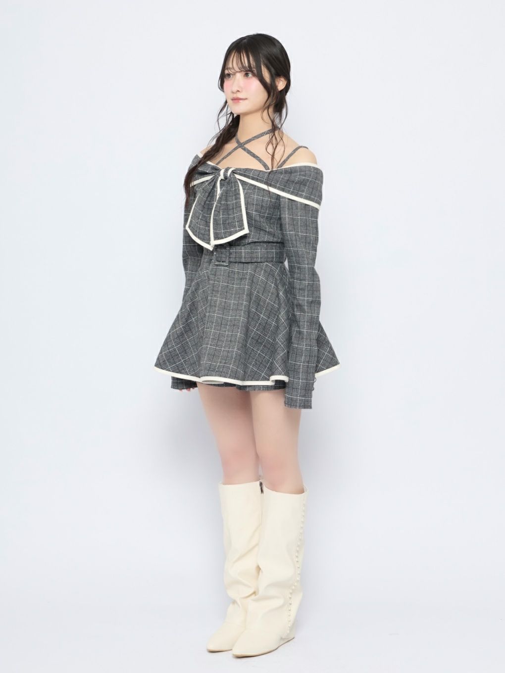 【BUBBLES】リボンオフショルセットアップ