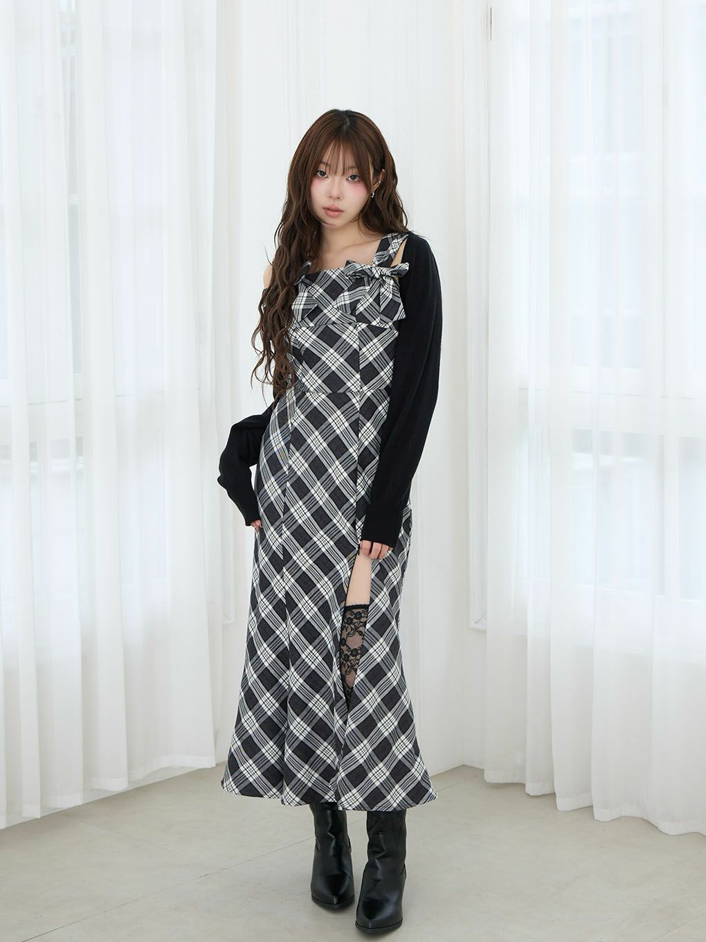 【BUBBLES】ダブルリボンロングワンピース