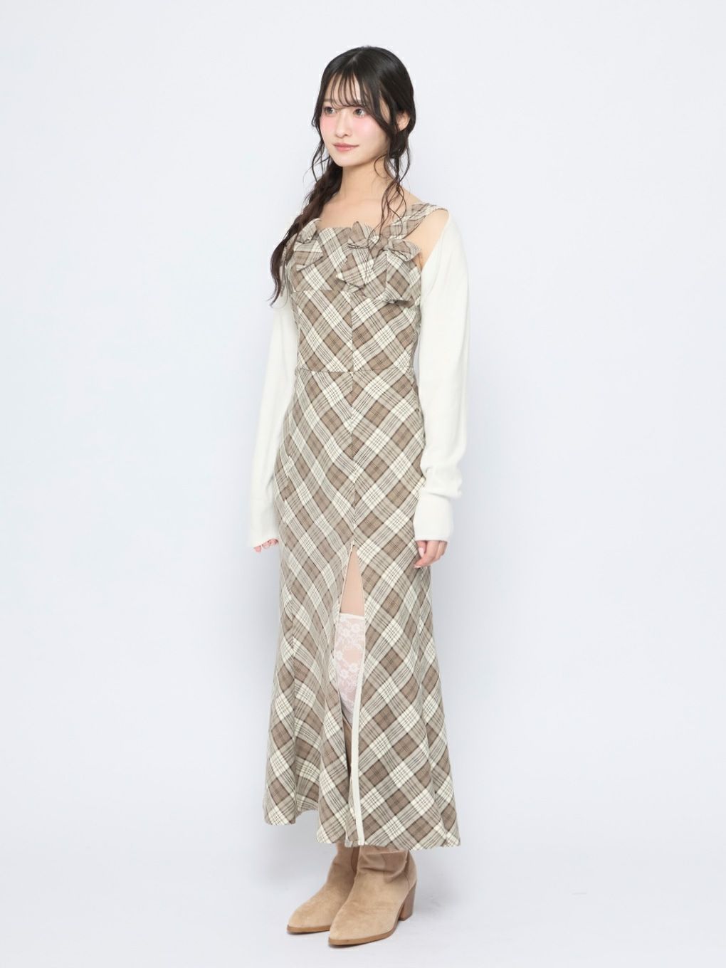 【BUBBLES】ダブルリボンロングワンピース