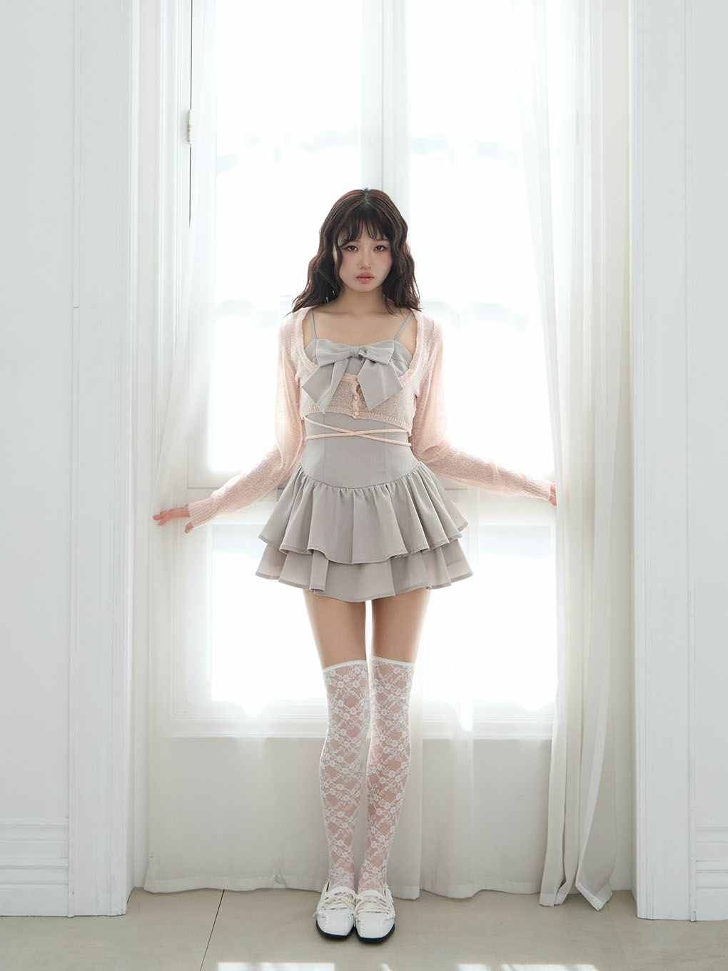 【BUBBLES】リボンキャミアンサンブルワンピース