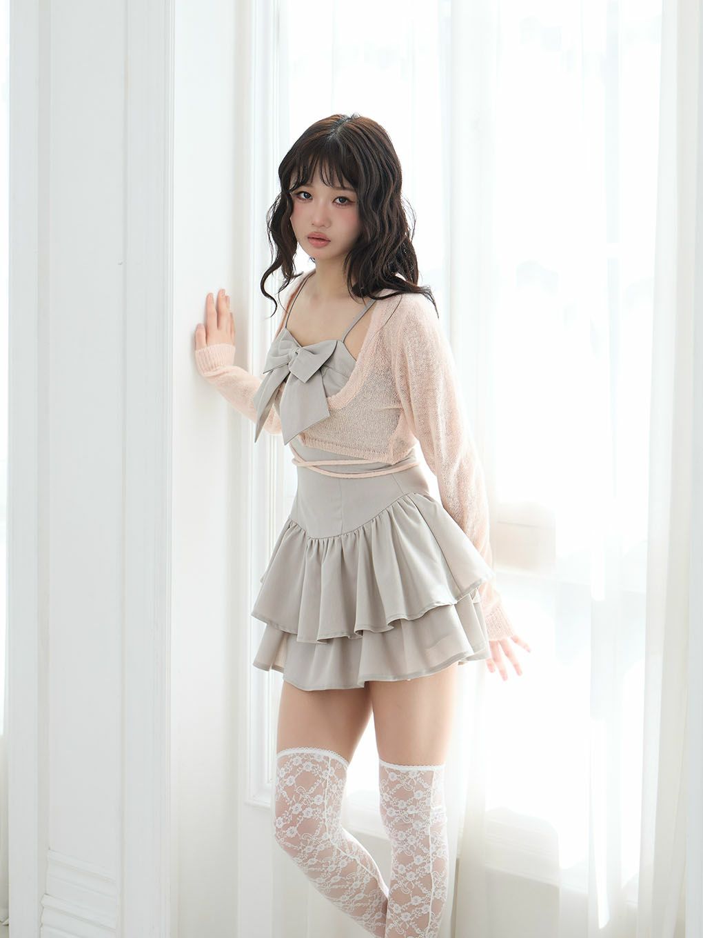 【BUBBLES】リボンキャミアンサンブルワンピース