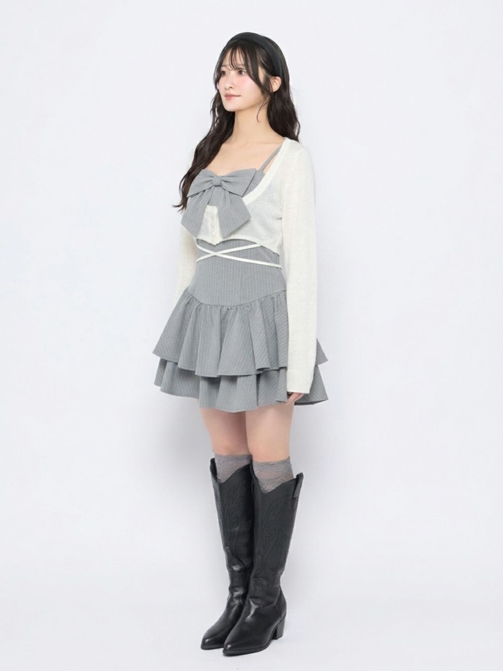 【BUBBLES】リボンキャミアンサンブルワンピース