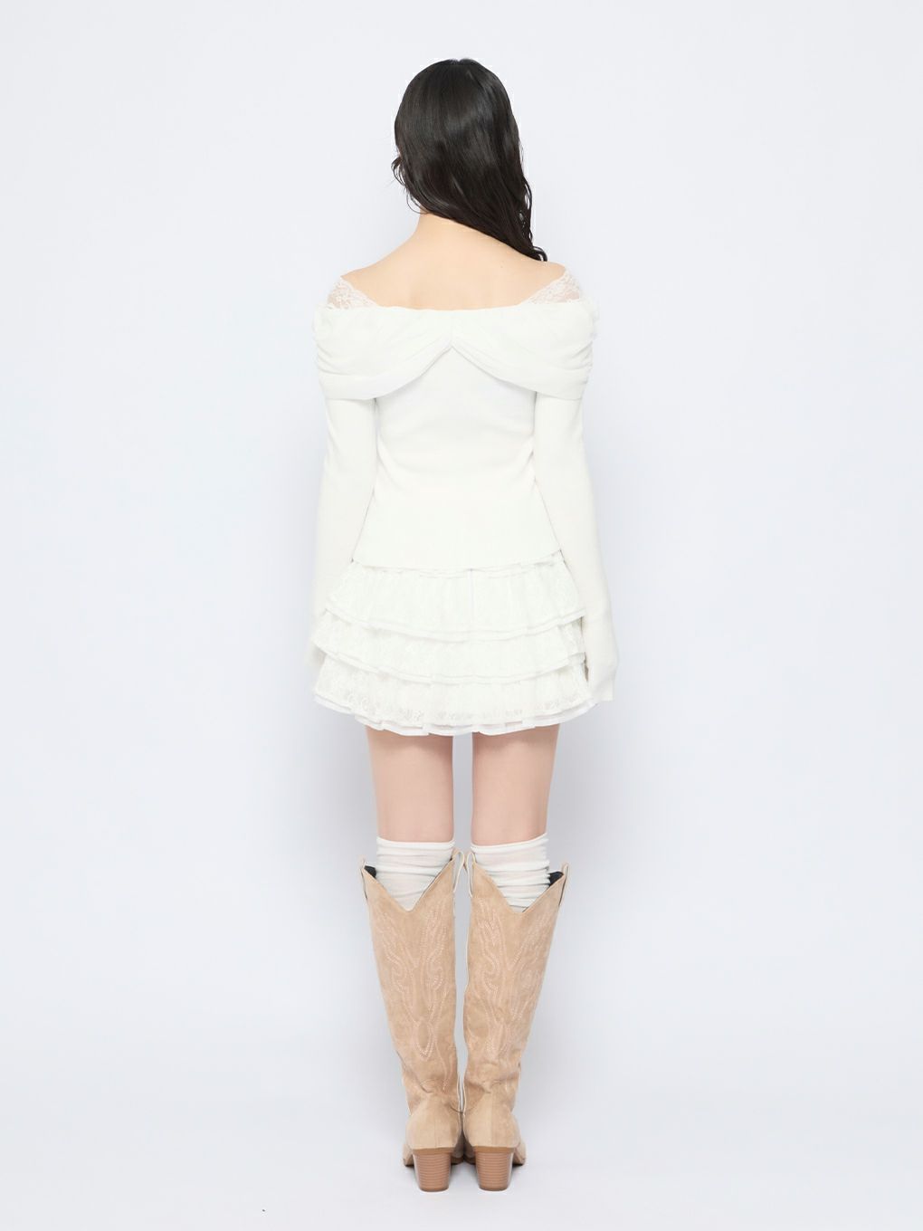 【BUBBLES】リボンギャザーニット