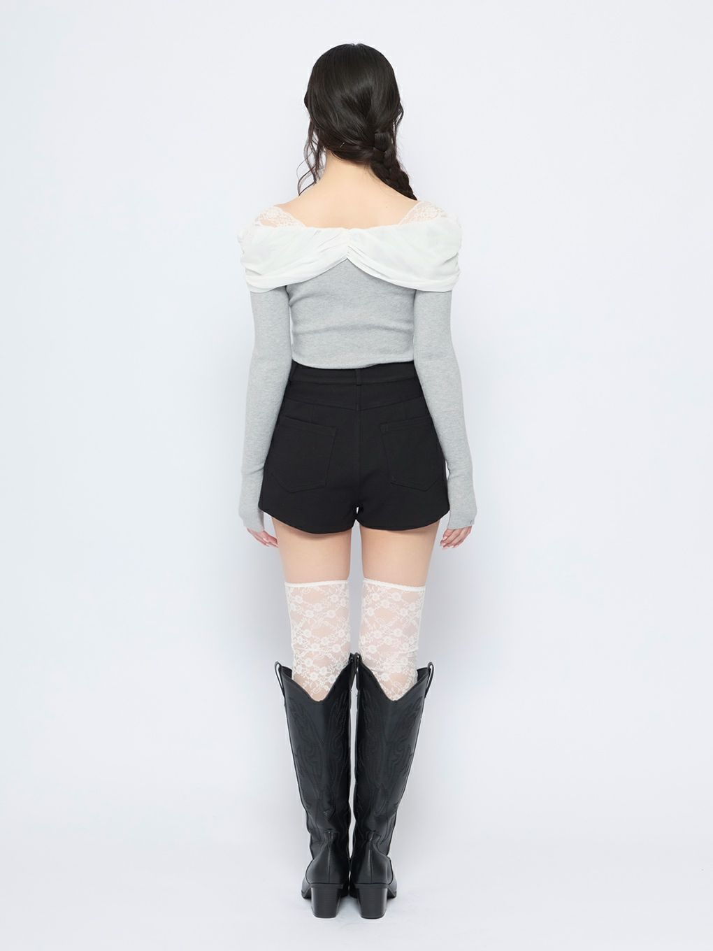 【BUBBLES】リボンギャザーニット