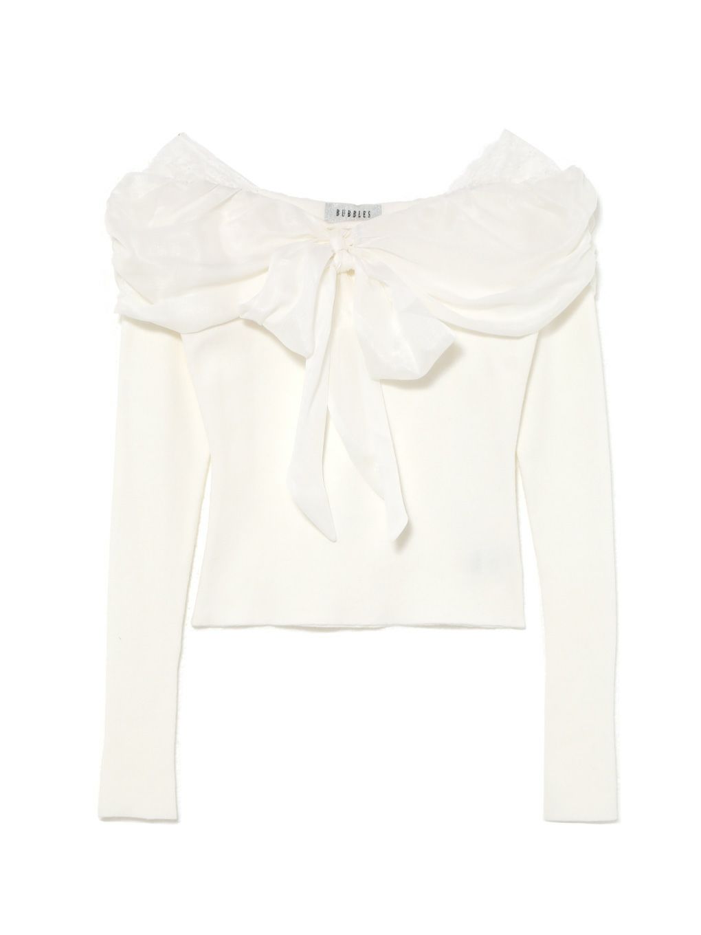 【BUBBLES】リボンギャザーニット