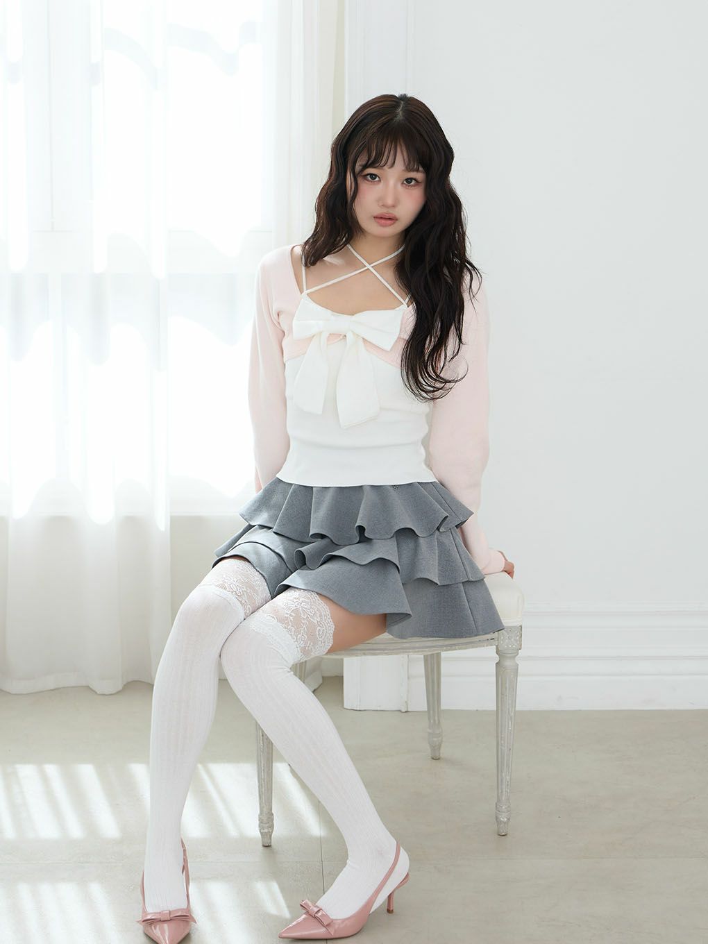 【BUBBLES】ハイウエストティアードスカパン